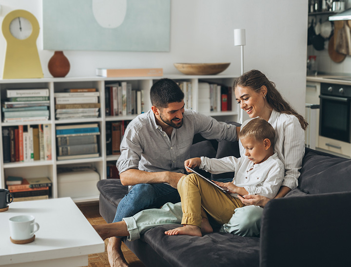 Image of young family enjoying their new home